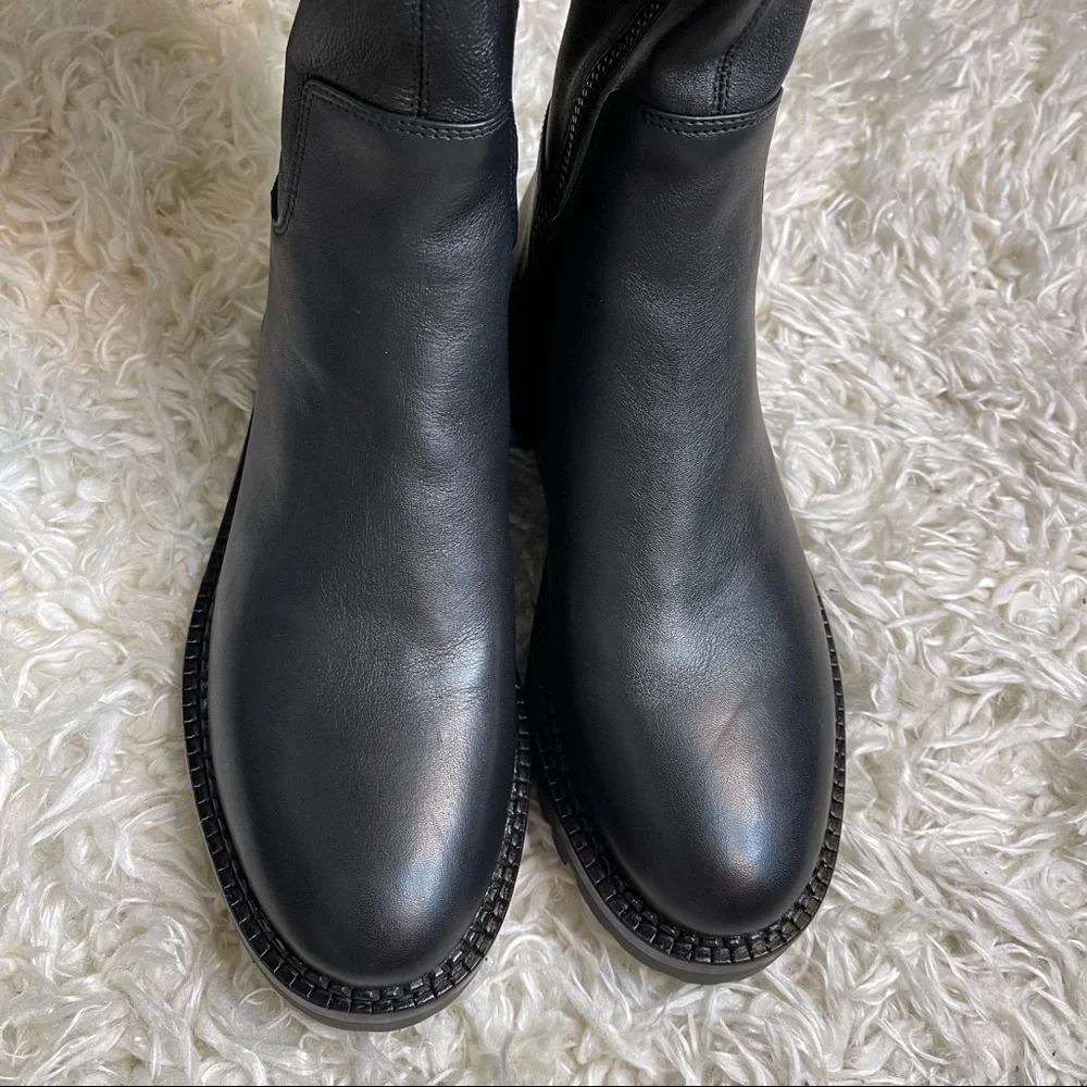Vince Cabria Black Leather Over The Knee Boots Size 7